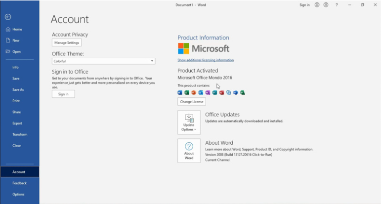 sử dụng office 365